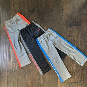 Under Armour Kids Joggers - Black, Gray, and Gray with Blue and Red